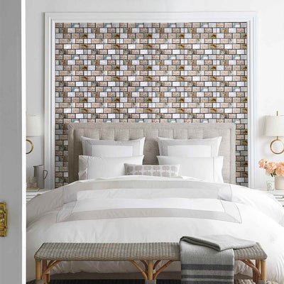 3D_LEAF_PATTERN_MOSAIC_PEEL_AND_STICK_WALL_TILE_Commomy Decor