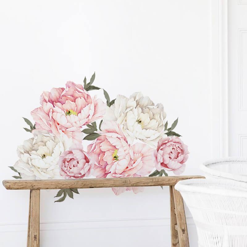 Pink Peony Peel and Stick Decals - Commomy