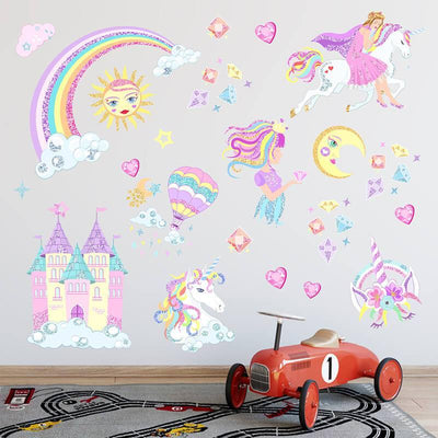 Princess and Castle Peel and Stick Decals - Commomy