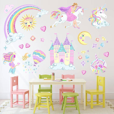 Princess and Castle Peel and Stick Decals - Commomy