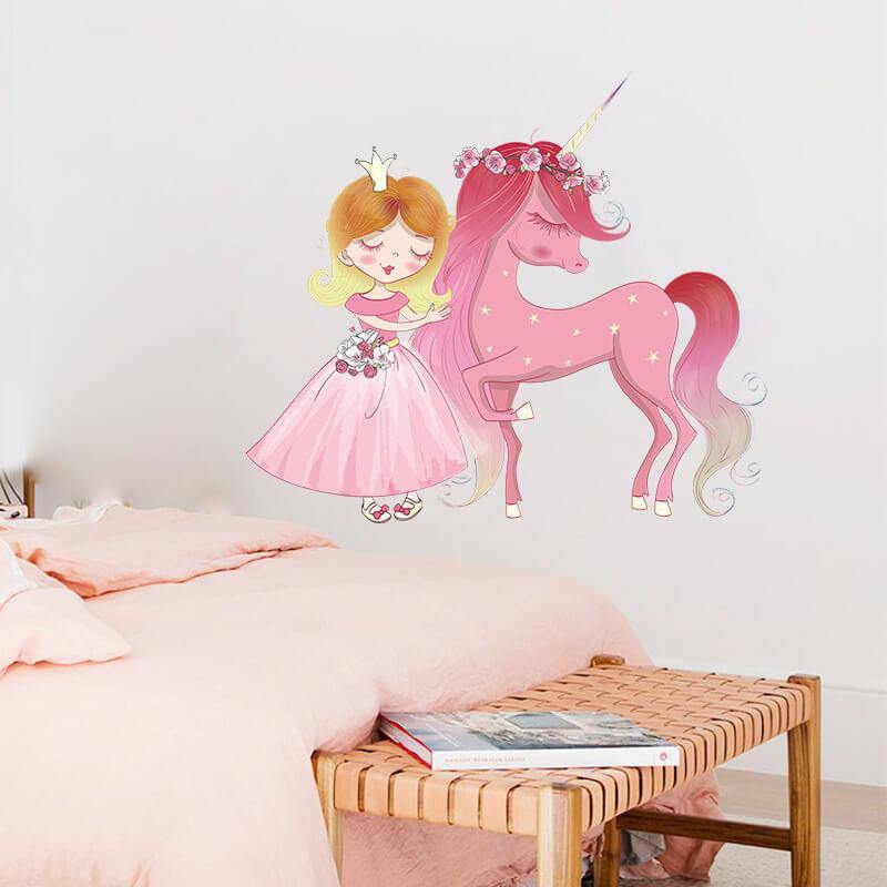 Princess and Unicone Peel and Stick Decals - Commomy