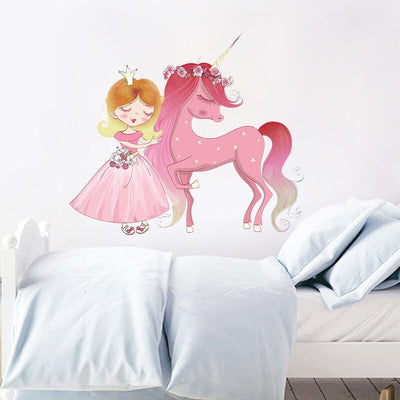 Princess and Unicone Peel and Stick Decals - Commomy