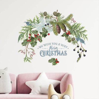 Pinecone Christmas Decor Peel and Stick Wall Decal - Commomy