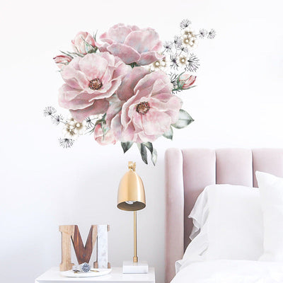 Pink Blooms Peel and Stick Wall Decals_commomy decor