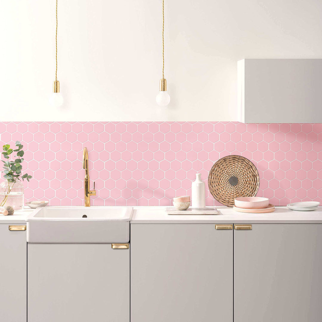 Hex Tile Backsplash Eye Catching Yet Neutral, This Kitchen Backsplash