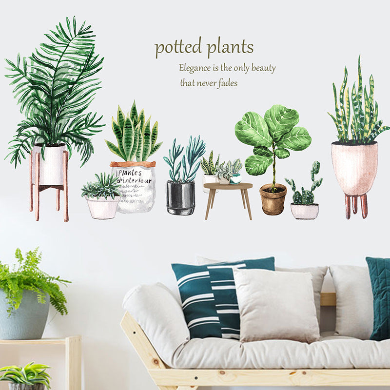 Potted Plants Peel and Stick Wall Decals_Commomy Decor