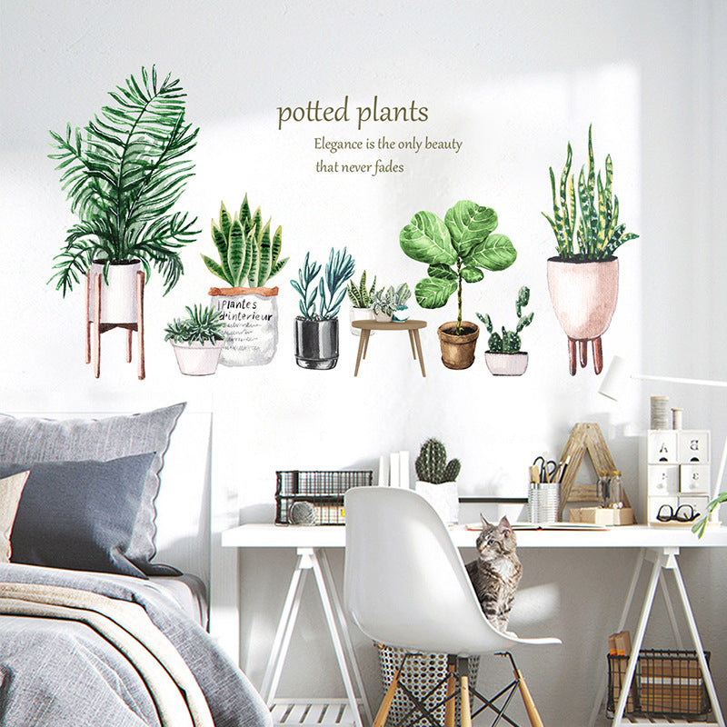 Potted Plants Peel and Stick Wall Decals_Commomy Decor