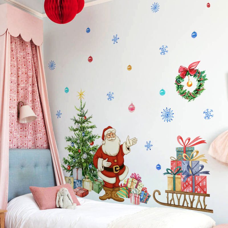 Santa Claus Delivers Gifts Peel and Stick Wall Decals