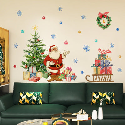 Santa Claus Delivers Gifts Peel and Stick Wall Decals
