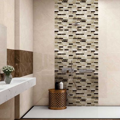 Light Brown Thicker Mosaic Peel and Stick Backsplash Tile - Commomy