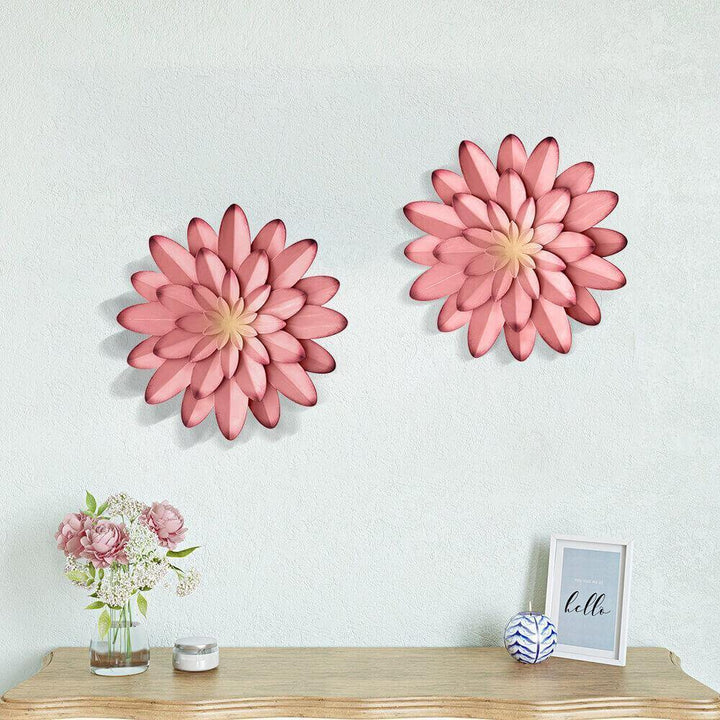 lily flower wall stickers 3D Metal Art Water Lily Flower Wall Decor
