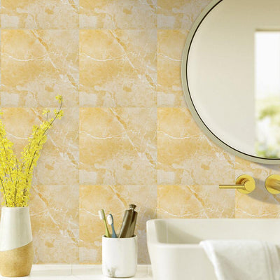Yellow Marble Peel and Stick Wall Tile - Commomy