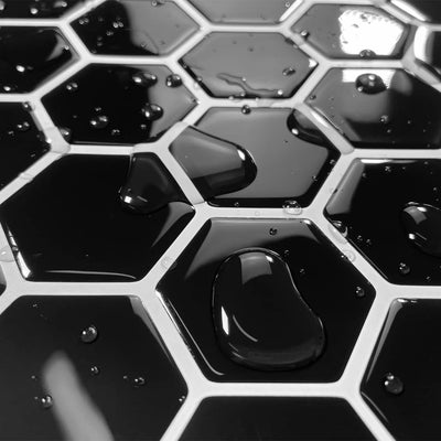 Black Hexagon Peel and Stick Backsplash Tile